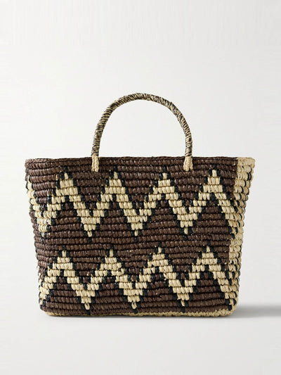 Sensi Studio Canasta striped straw tote at Collagerie