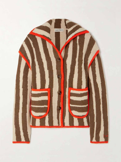 Siedrés Layered striped knitted cardigan at Collagerie