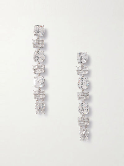 Rabanne Silver-tone crystal earrings at Collagerie