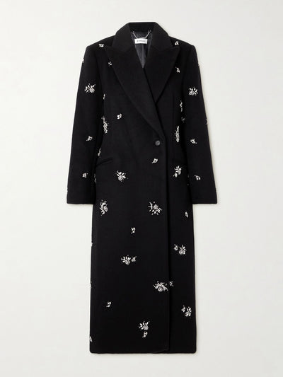 Simkhai Gianni crystal-embellished brushed wool-blend coat at Collagerie