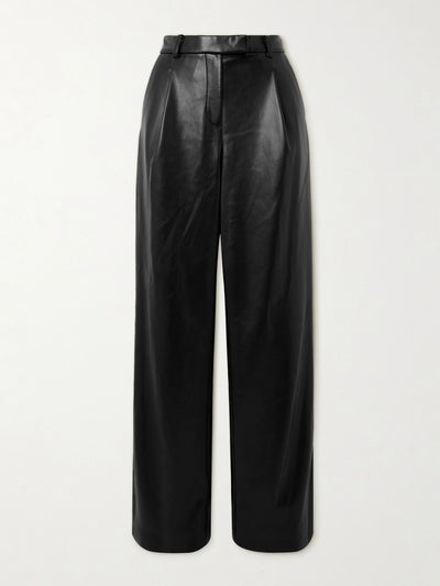 Simkhai Novia pleated faux leather straight-leg pants at Collagerie