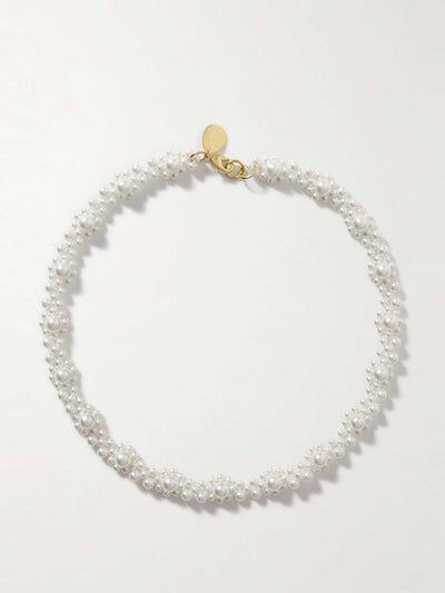 Simone Rocha Daisy Chain faux pearl gold-tone necklace at Collagerie