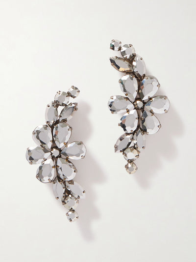 Simone Rocha Silver-tone crystal earrings at Collagerie