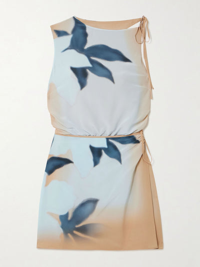 Sir Open-back silk crepe de chine mini dress at Collagerie