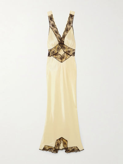 Sir Willa lace-trimmed cutout silk maxi dress at Collagerie