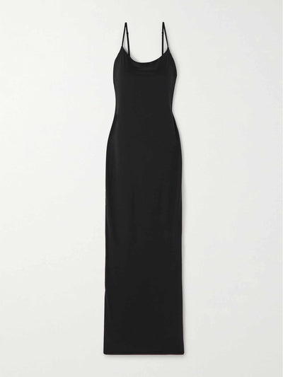 SKIMS Fits Everybody stretch-jersey midi slip dress in Onyx at Collagerie