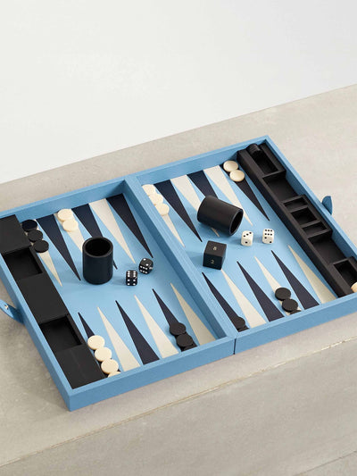 Smythson Panama textured-leather backgammon set at Collagerie
