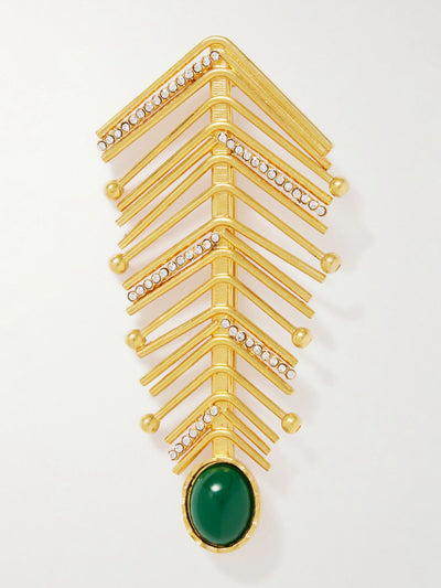 Sonia Petroff Gold-tone, Swarovski crystal and quartz brooch at Collagerie