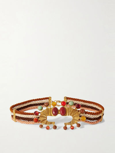 Sonia Petroff Seahorse embellished cord belt at Collagerie