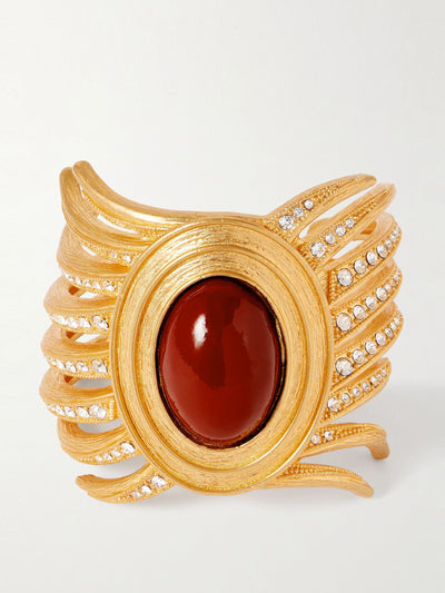 Sonia Petroff Sun gold-tone, resin and Swarovski crystal cuff at Collagerie