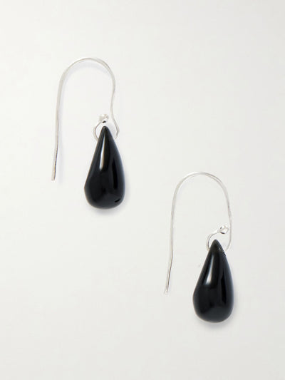 Sophie Buhai Droplet silver onyx earrings at Collagerie