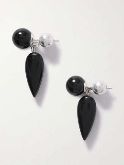 Sophie Buhai Tiny Phoenician silver onyx earrings at Collagerie