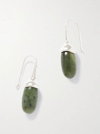 Sophie Buhai Dripping Stone silver and jade earrings at Collagerie