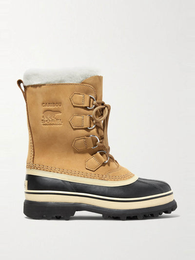 Sorel Caribou fleece-trim leather snow boots at Collagerie