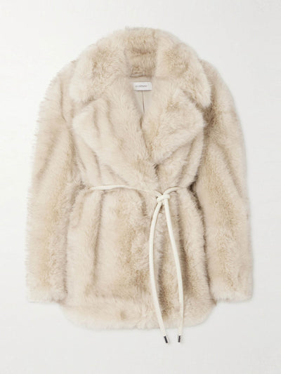 Sportmax Rosaria belted plush jacket at Collagerie