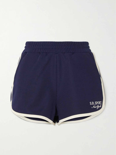 Sporty & Rich Navy jersey shorts at Collagerie