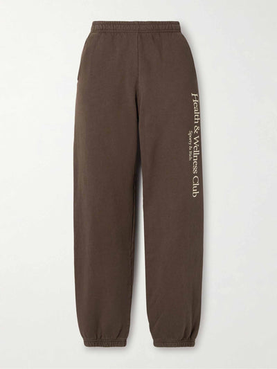 Sporty & Rich Printed cotton-jersey track pants at Collagerie