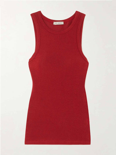 St. Agni Ribbed stretch-wool tank at Collagerie