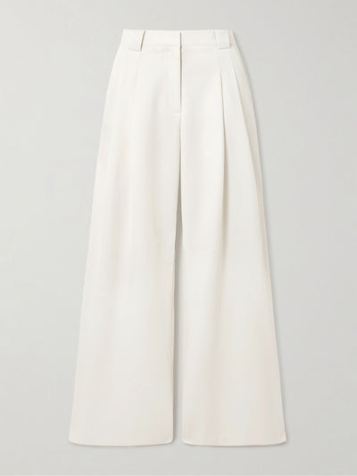 St. Agni Pleated wool-blend twill wide-leg pants at Collagerie