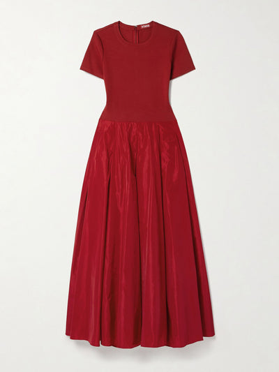 Staud Hopper stretch-jersey and pleated faille maxi dress at Collagerie