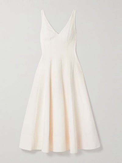 Staud Marieta paneled cotton-blend faille midi dress at Collagerie