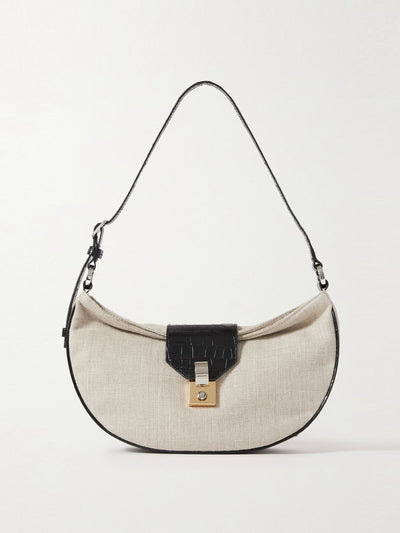 Staud Leather-trimmed canvas Marike handbag at Collagerie