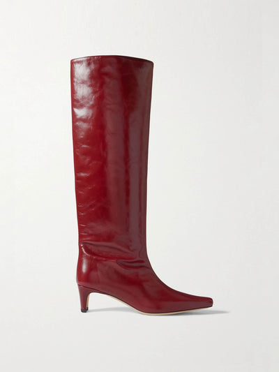 Staud Wally leather knee boots at Collagerie