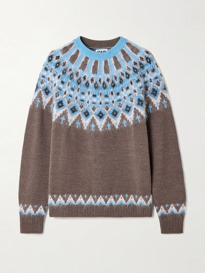 Staud Zane Fair Isle wool-blend sweater at Collagerie