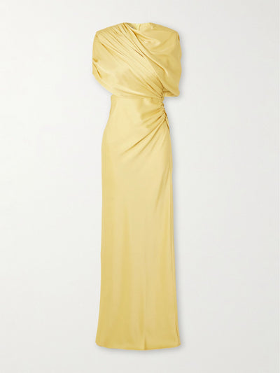 Stella McCartney Open-back cape-effect draped satin gown at Collagerie