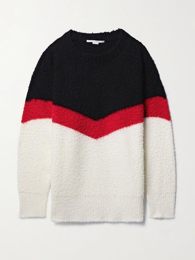 Stella Mccartney Striped ribbed wool-blend sweater at Collagerie