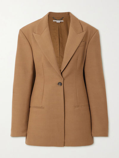 Stella Mccartney + Net Sustain Tan wool blazer at Collagerie