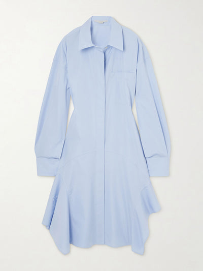 Stella Mccartney Asymmetric organic cotton-poplin shirt dress at Collagerie