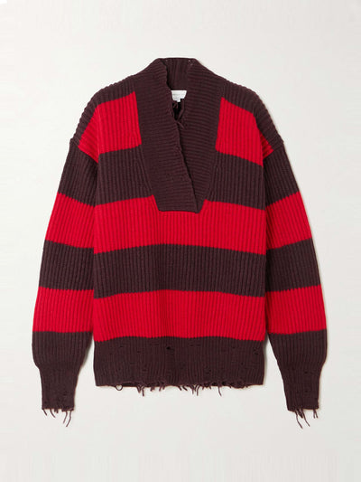 Stella McCartney Oversized striped wool-blend sweater at Collagerie