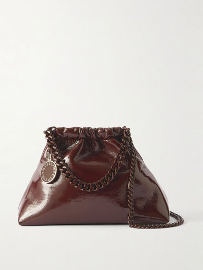 Stella McCartney Falabella mini cracked glossed vegan shoulder bag at Collagerie