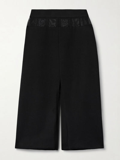 Stella McCartney Tulle-trimmed wool-twill midi skirt at Collagerie