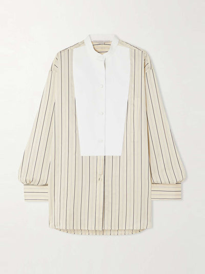 Stella Mccartney Plastron organic cotton and silk-blend shirt at Collagerie