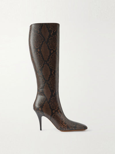 Stella McCartney Vegan snake-effect knee boots at Collagerie
