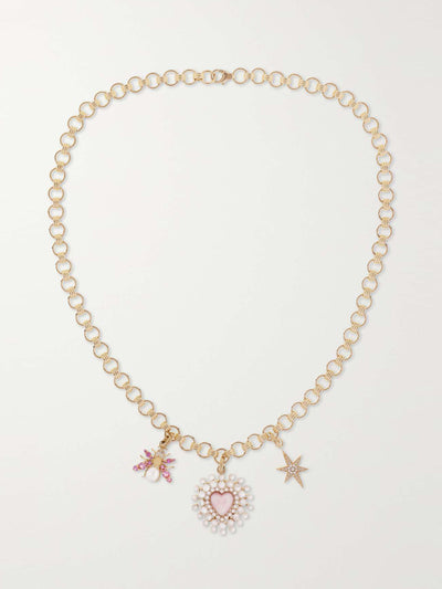 STORROW 14-karat gold, enamel and multi-stone necklace at Collagerie