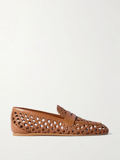 Stuart Weitzman Thea woven leather loafers at Collagerie