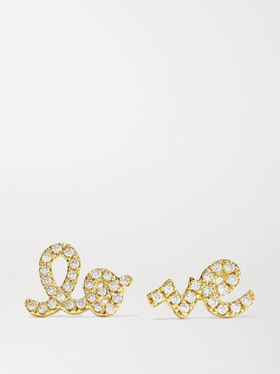 Sydney Evan Love 14kt gold diamond earrings at Collagerie