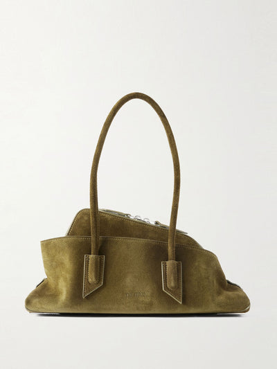 The Attico La Passeggiata small asymmetric suede tote at Collagerie