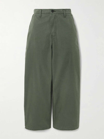 The Elder Statesman Cropped cotton-twill wide-leg pants at Collagerie