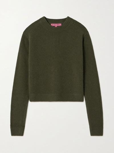 The Elder Statesman Army green cashmere jumper at Collagerie