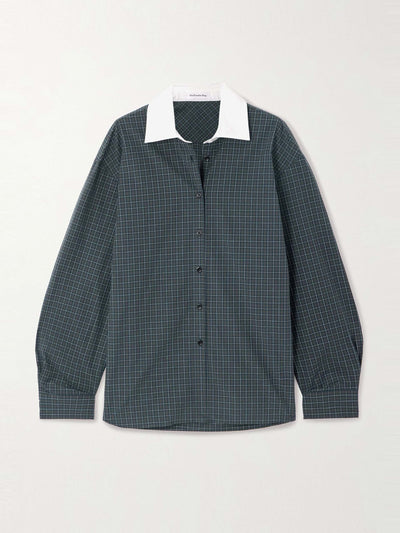 The Frankie Shop Hylan oversized checked cotton shirt at Collagerie