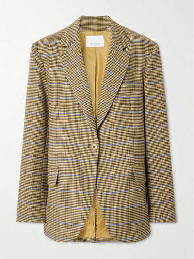 The Frankie Shop Lyra oversized houndstooth woven blazer at Collagerie