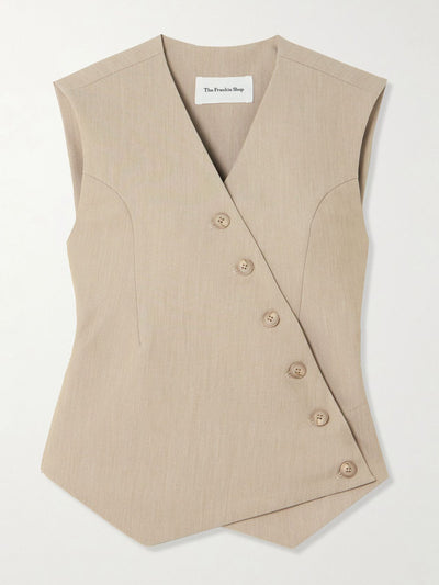 The Frankie Shop Maesa asymmetric canvas vest at Collagerie