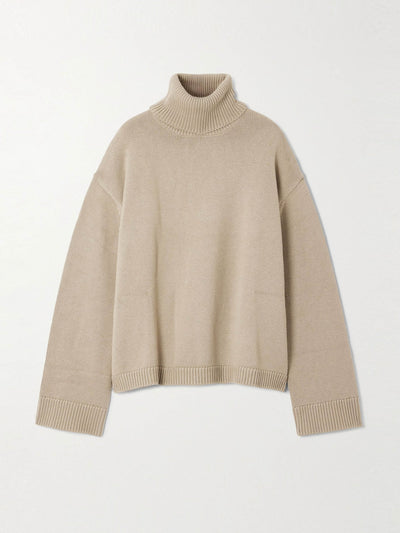 The Frankie Shop Rhea wool and cotton-blend turtleneck sweater at Collagerie
