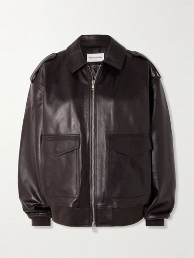 The Frankie Shop Viper oversized leather jacket at Collagerie