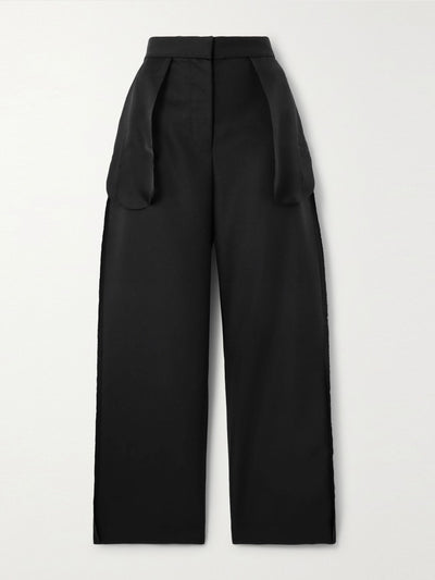 the row Black wool and mohair-blend pants at Collagerie