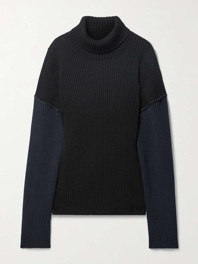 The Row Ribbed Dua turtleneck sweater at Collagerie